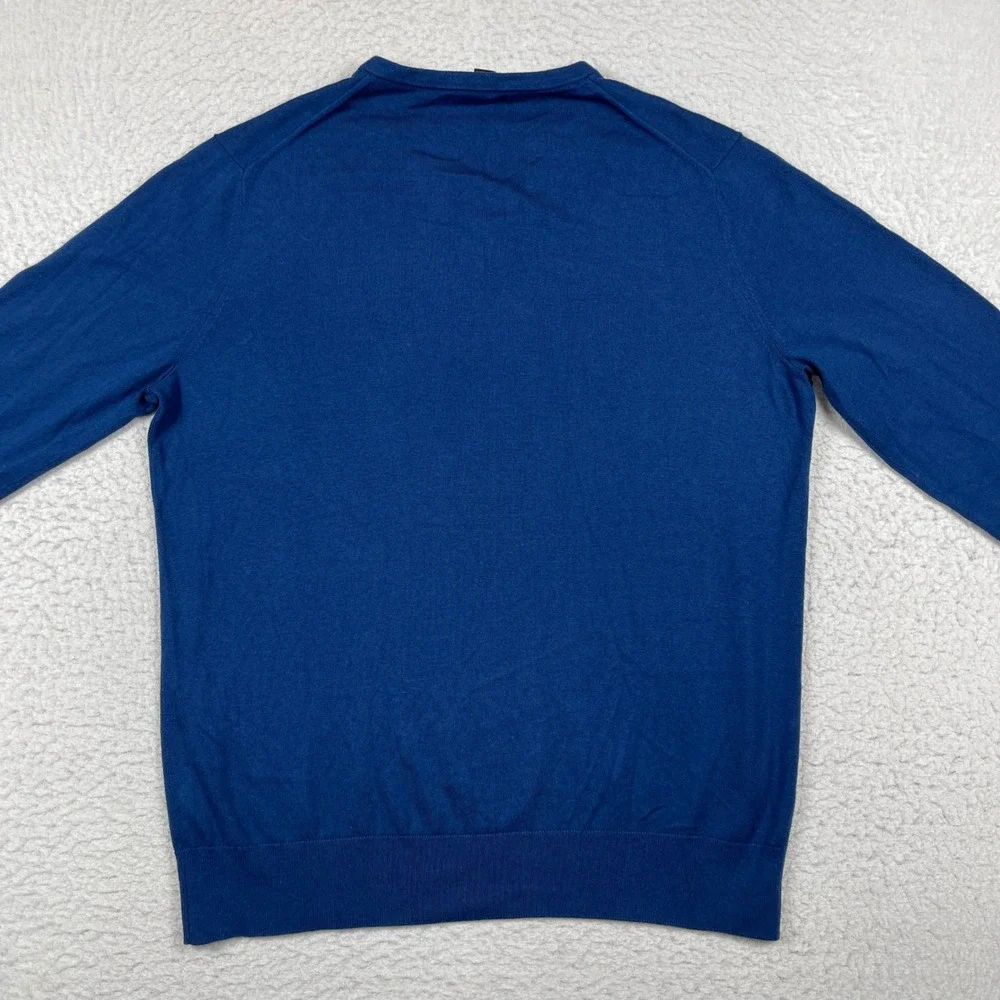 Banana Republic V-Neck Sweater Mens‎ XL Tall Blue Silk Cotton Cashmere Blend